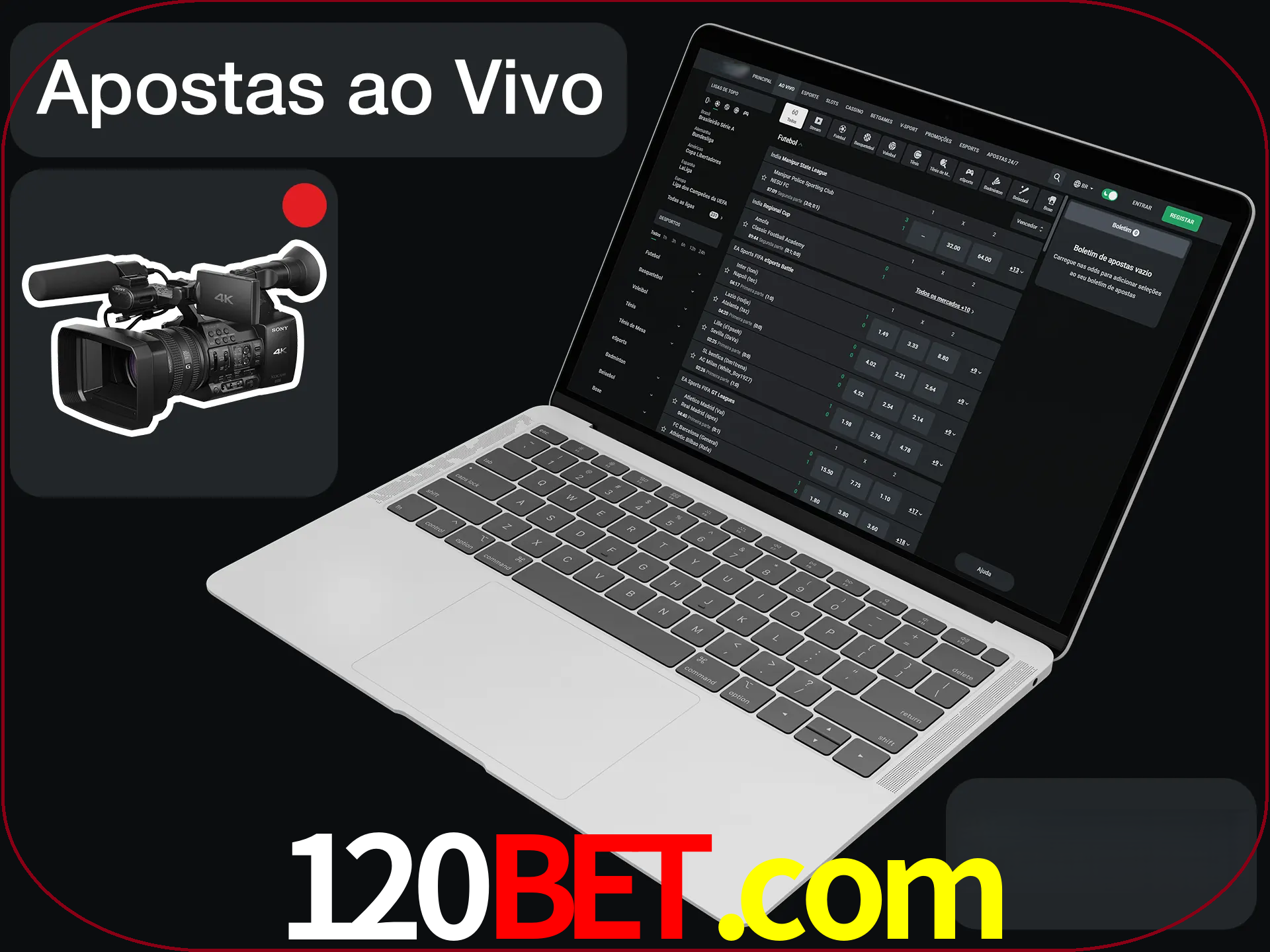 Aposte em formato ao vivo em nosso site.